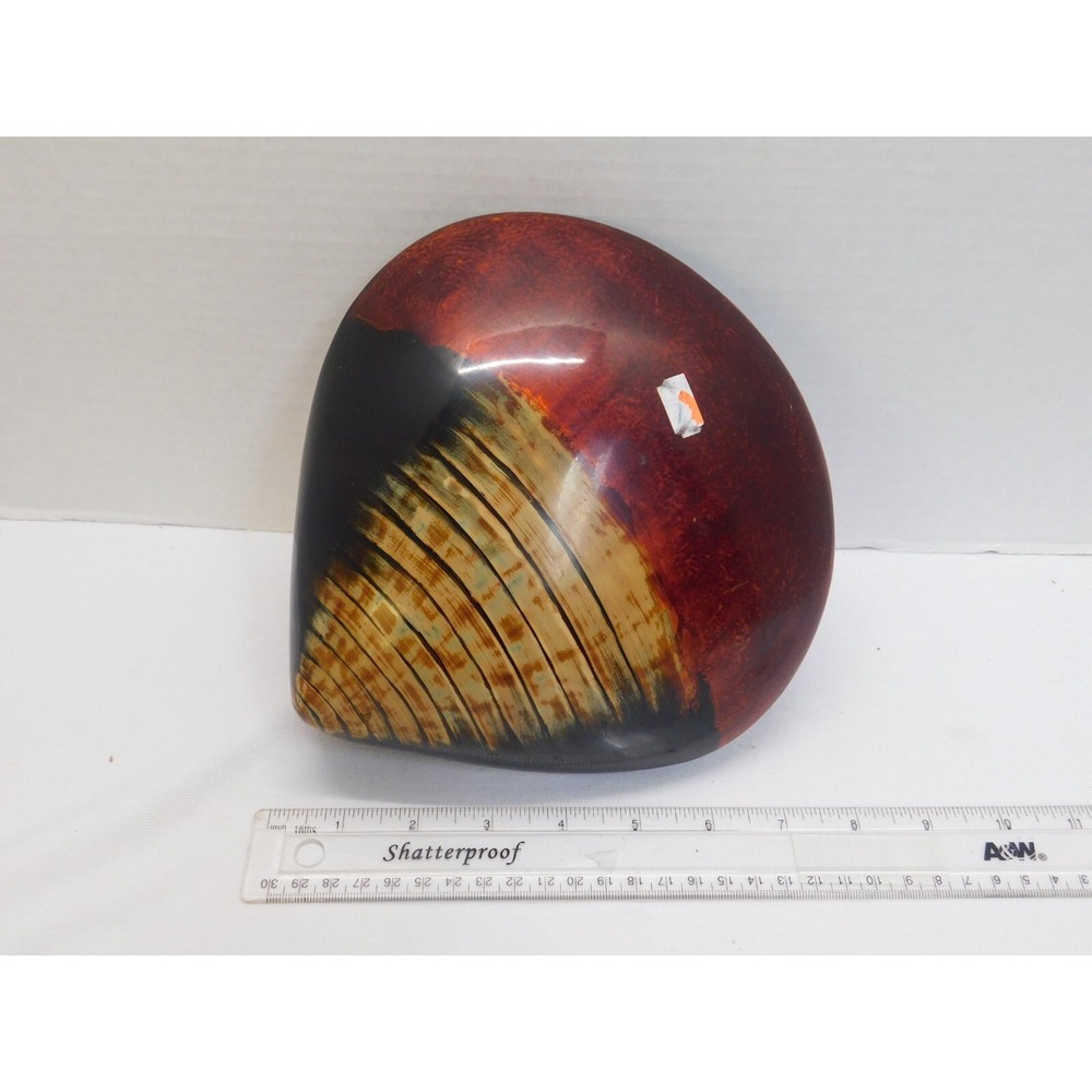 VINTAGE SHELL STYLED TRINKET BOX LARGE LACQUERED